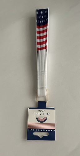 Ventaglio Bandiera Patriottica Americana Pieghevole Tenuto a Mano Nuovo - Foto 19 di 20