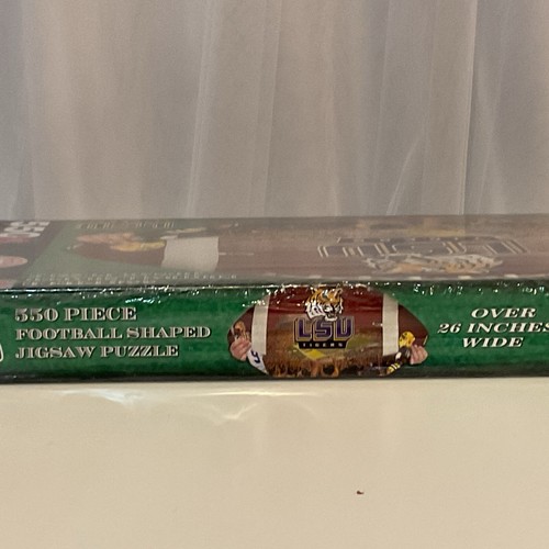 LSU Tigers TDC 550 Piece Football Shape Jigsaw Puzzle New-Sealed - Picture 9 of 12