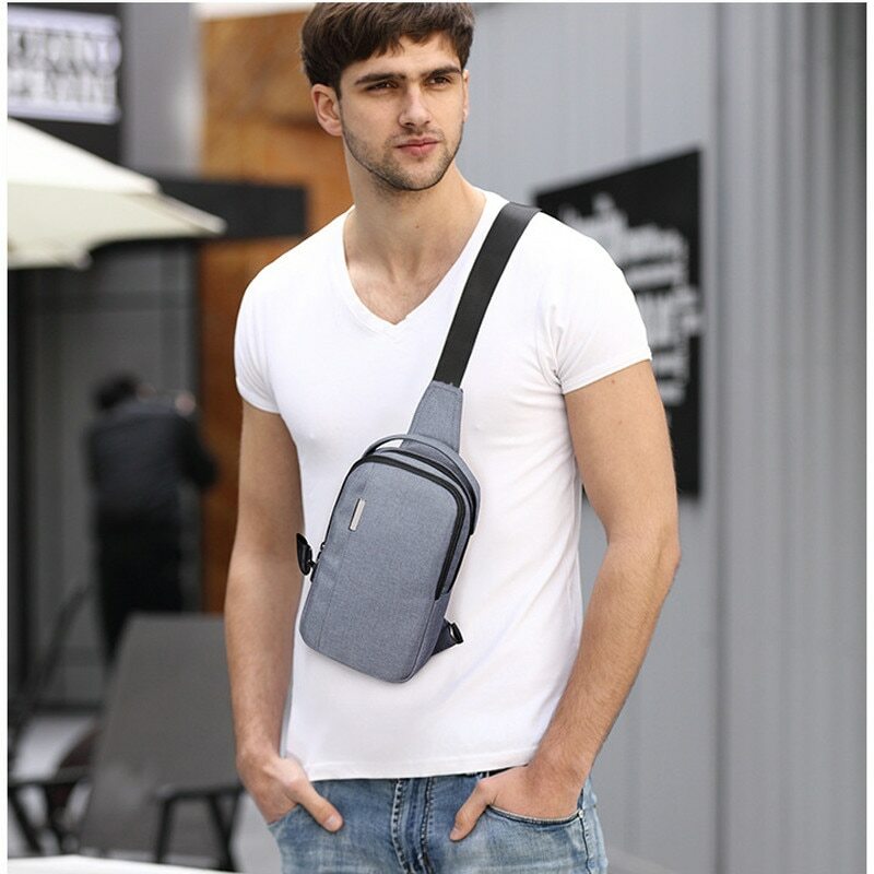 Waterproof Men Crossbody Bag Small Sling Chest Handbag Cross Body Messenger