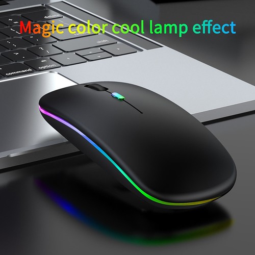 2.4GHz Bluetooth Wireless Optical Mouse USB Rechargeable RGB Mice PC Laptop - Picture 16 of 33