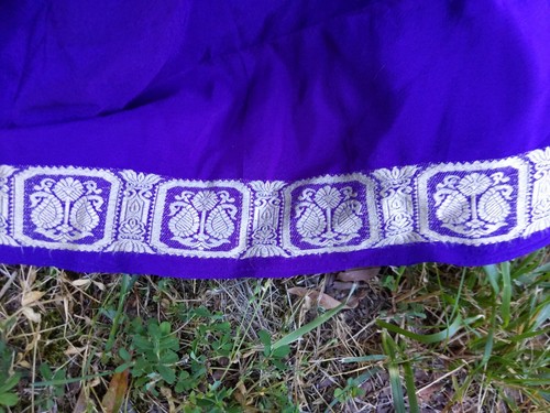 VTG Purple Skirt Embroidery Floor Length LONG Tall Boho Belly dancing Renfaire S - Picture 3 of 6
