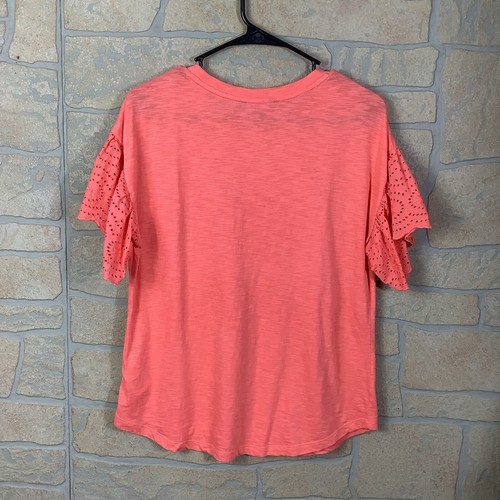 Lauren Ralph Lauren Shirt Womens Size Medium Orange Short Sleeve - Picture 2 of 5