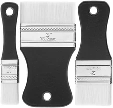 3Pcs Flat Paddle Paint Brush Set Nylon Bristles Painting Brushes Art Brushes