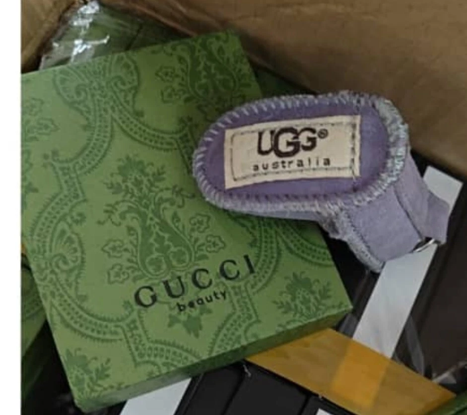 UGG Australia Gamuza Elegante Bota Llavero Porta Llaveros Negro-Gris-Verde Solo -! Foto 4 de 4