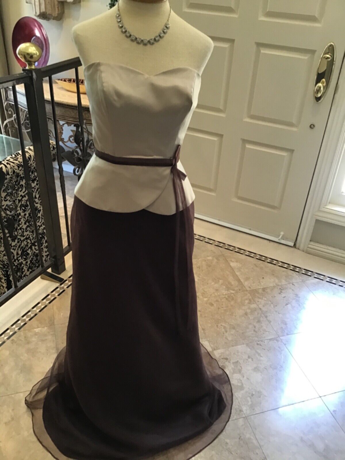 NWT Alfred Angelo evening formal Chocolate occasion social Over item handling ☆ dress service