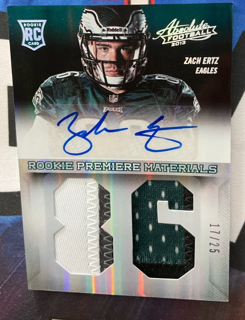 Zach Ertz Panini Absolute #240 Rookie Premiere Materials Signature Jumbo Jersey Number