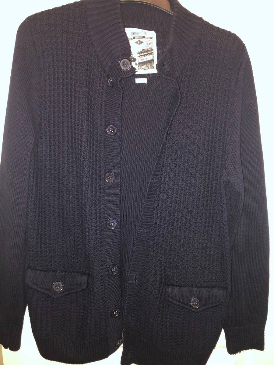 Lambretta Men s Navy Button Front Cardigan Size L Immaculate