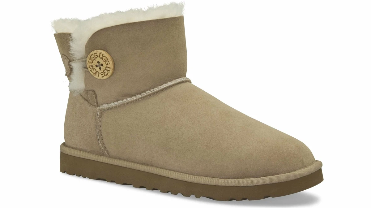 Ugg Mini Bailey Button Boots Sand New eBay