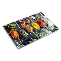 Glas-Herdabdeckplatte Ceranfeldabdeckung Spritzschutz 80X52 Bunte GewüRze