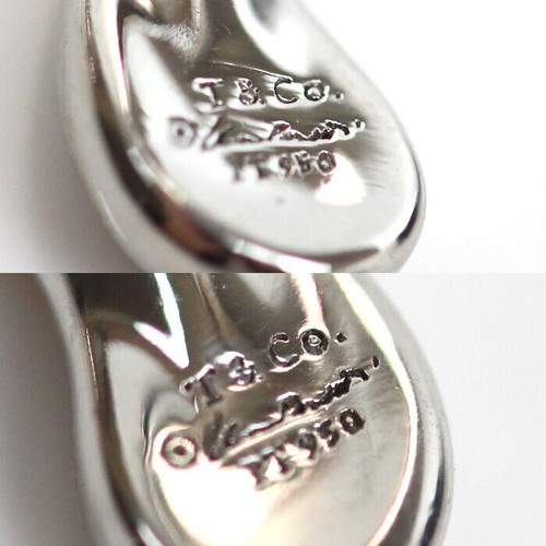 Tiffany & Co. Pendientes Perforados Lágrima Gota PT950 Platino Envío Rápido - Imagen 13 de 15