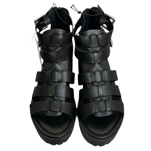 Sandales noires épaisses Arizona femme pointure 6,5 Glen boucle à lanières zippée NEUVES - Photo 4 sur 12