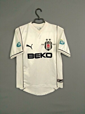 ベシクタシュ　トルコリーグ　BJK 1903 記念ホワイトシャツ Puma Besiktas Jersey 2002 2003 Home XS Shirt Mens Football Soccer