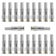 BNC Male Coax Connectors RG59 RG6 Screw On Brass CCTV Security Camera 20PCS