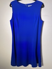 Alice And You Blue a line dress size 14 skater floaty work office Smart Career