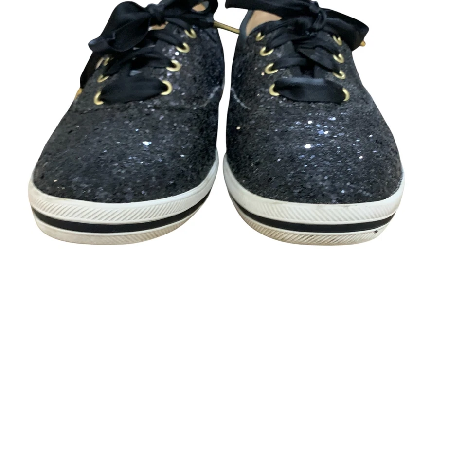Keds x Kate Spade Sneakers Womens 8.5 Black Glitter Low Top Shoes Event Party - Image 4 of 4