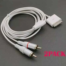 2PCS For iPod 30pin Dock Connector to 2RCA Audio cable 5ft