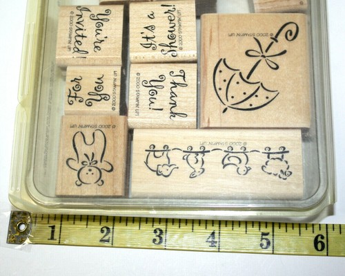 2000 Stampin Up 11 Stamp Set Scrapbooking PaperCrafts Invite Shower Teddy Bear - Picture 4 of 4