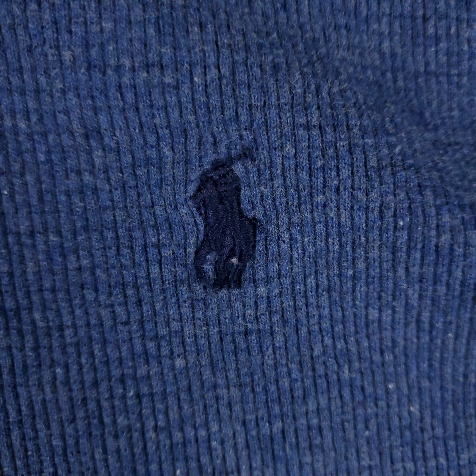 Ralph Lauren T Shirt Uomo 4XLT Blu Termico Pony Waffle Maglia Manica Lunga*