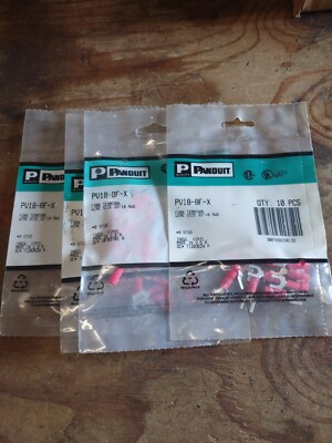 40 PANDUIT PV18-8F Fork Term,Red,#8,22 to 16 AWG