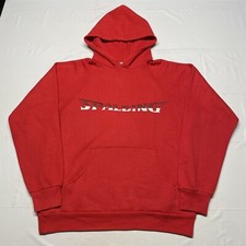 Vintage 80s Hoodie Mens Medium Red Spalding Athletic Sportswear Logo USA Made