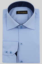 Jack Martin - Mens Trimmed Button Down Long Sleeve Casual  Dress Shirts For Men