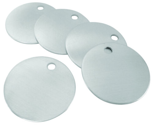 Etiquetas de metal en blanco (100 etiquetas) modelo 1078A / 1" aluminio redondo - Imagen 1 de 1