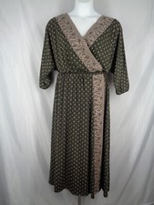 Garnet Hill Paisley Faux Wrap Maxi Dress Size Medium New