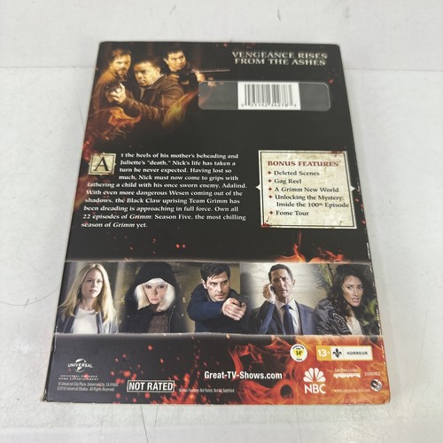 Grimm: Season Five 5 (DVD, 2015) 22 Episodes 5 Disc Set New Sealed - Foto 2 di 4