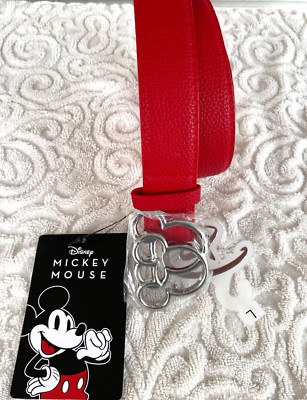 Disney Red Belt With Double Mickey Mouse Buckle Size Large  display picture 1