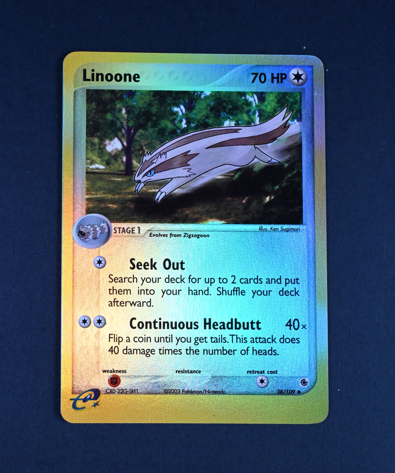 NM Linoone Reverse Holo 38/109 Ruby and Sapphire Pokemon Card