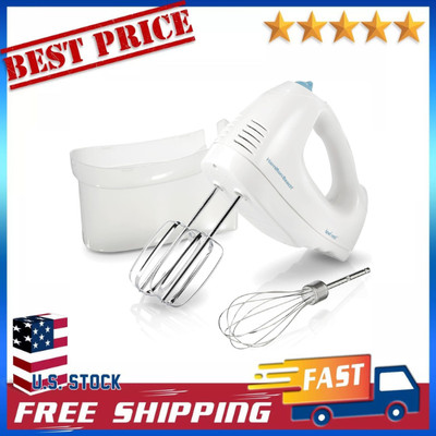 Hamilton Beach 6-Speed Electric Hand Mixer with Whisk, Traditional Beaters, Snap