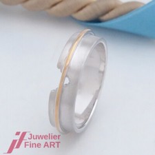 Ring - Trauring/Ehering - 18K/750 Weißgold/Gelbgold - Größe 61