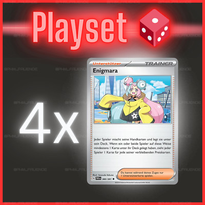 4x Enigmara 080/091 PAF  NM  Deutsch  Playset Pokemon Trainer 185/193 PAL