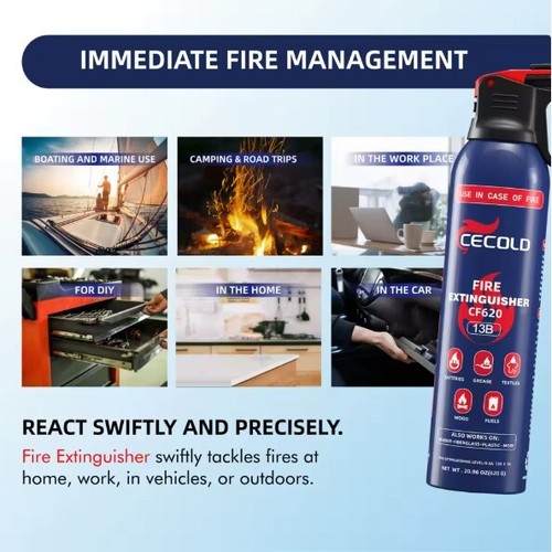 Mini Fire Extinguisher for Home, 5-in-1 Spray | Water-Based, Anti-Reignition - Picture 5 of 35