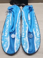 Rockin Footwear Women's Water Shoes Aqua Socks, Aqua Blue, 7 B M US