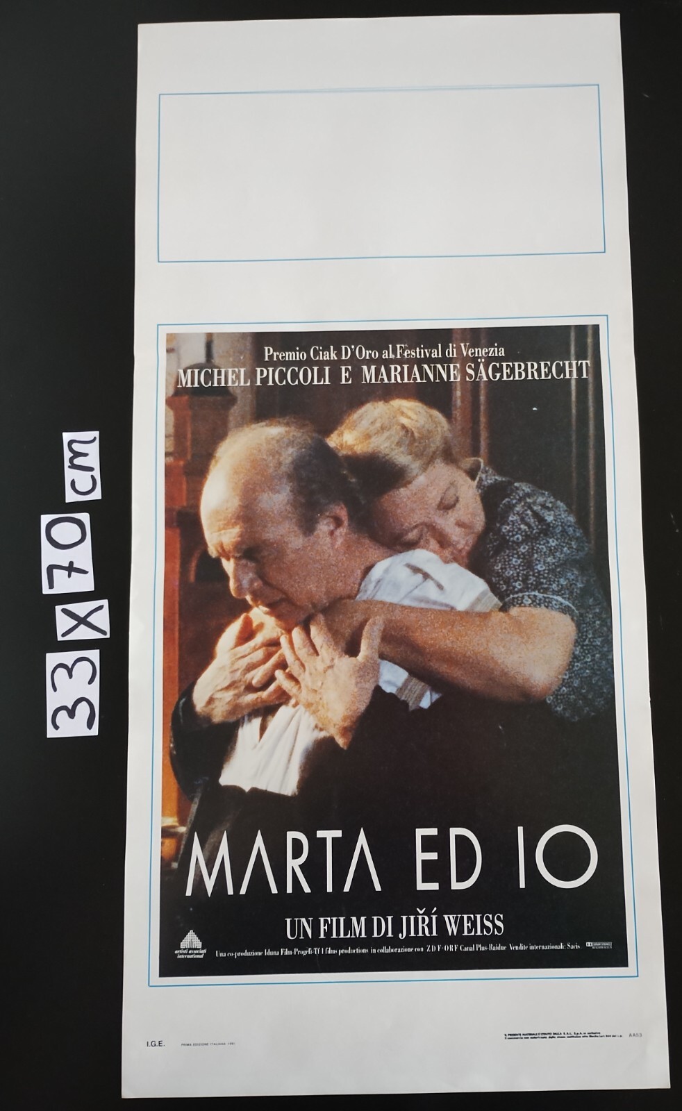 Locandina originale film Marta ed io (1990) - Regia di Jiří Weiss