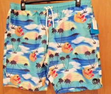Rubber Duckies Ocean View Swim Trunks Men's Sizes Small, Med., XXL NEW w/Tags