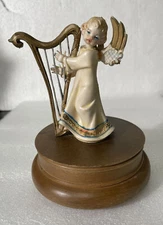VTG Thorens Swiss Music Box Angel with Harp - Plays Bach Cantata #47