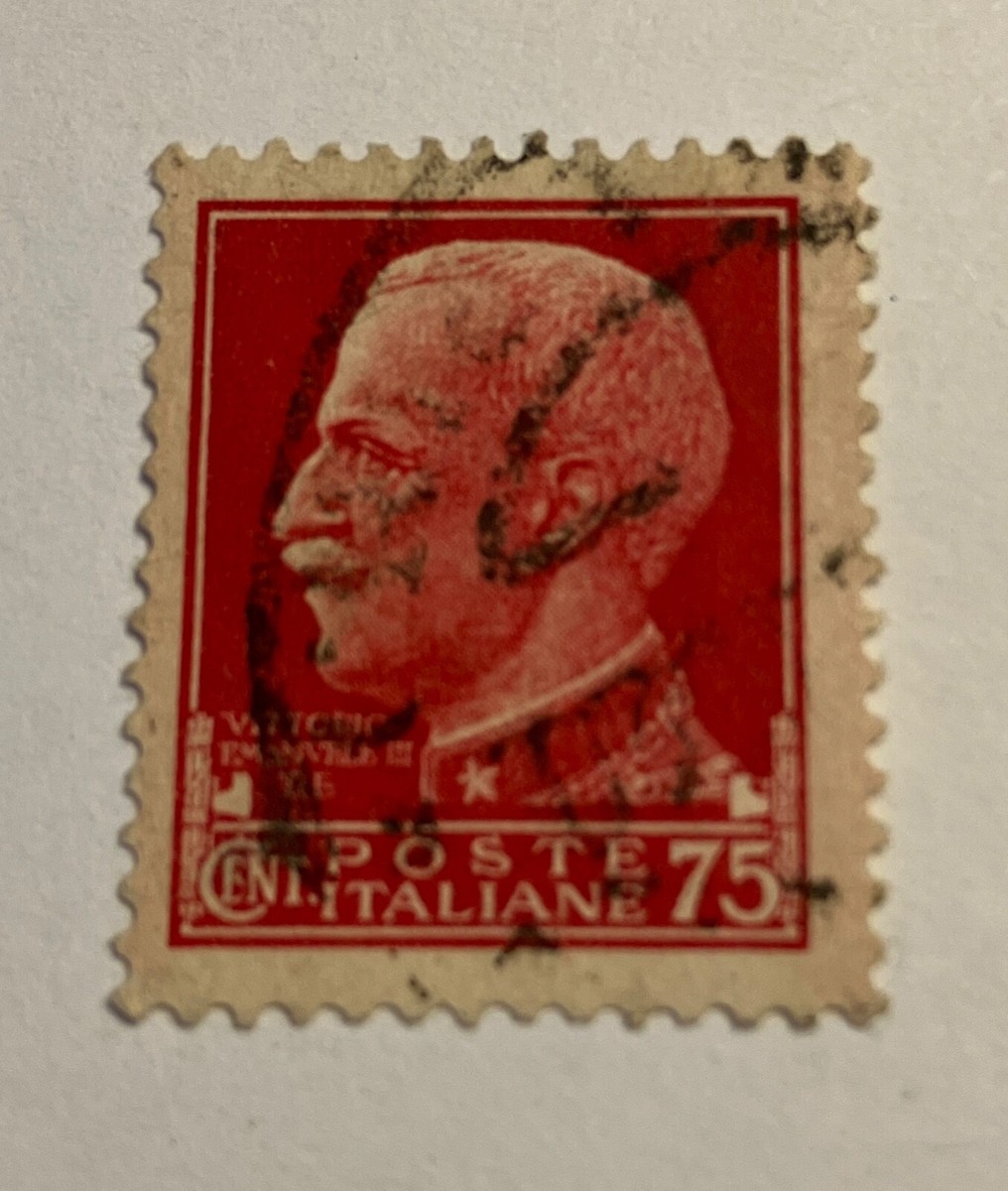 イタリア切手1929ウ”ィットリオ・エマヌエーレの肖像1.75リラ使用済切手 Italian Stamp 1929 IMPERIAL DEFINITIVES 1.25 LIRE VICTOR
