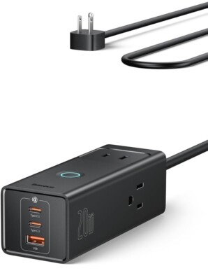 Baseus Power Strip Surge Protector 1200J - PD20W USB C Charger Extension Cord 3
