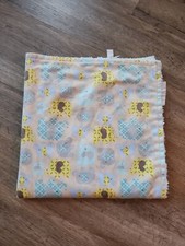 Blankets And Beyond Baby Elephant Lovey blanket soft blue yellow green gray