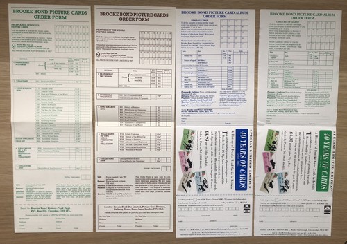 8 Brooke Bond Tea Card Order Forms No Staple Holes Creatures Features Mysteries - Picture 2 of 3