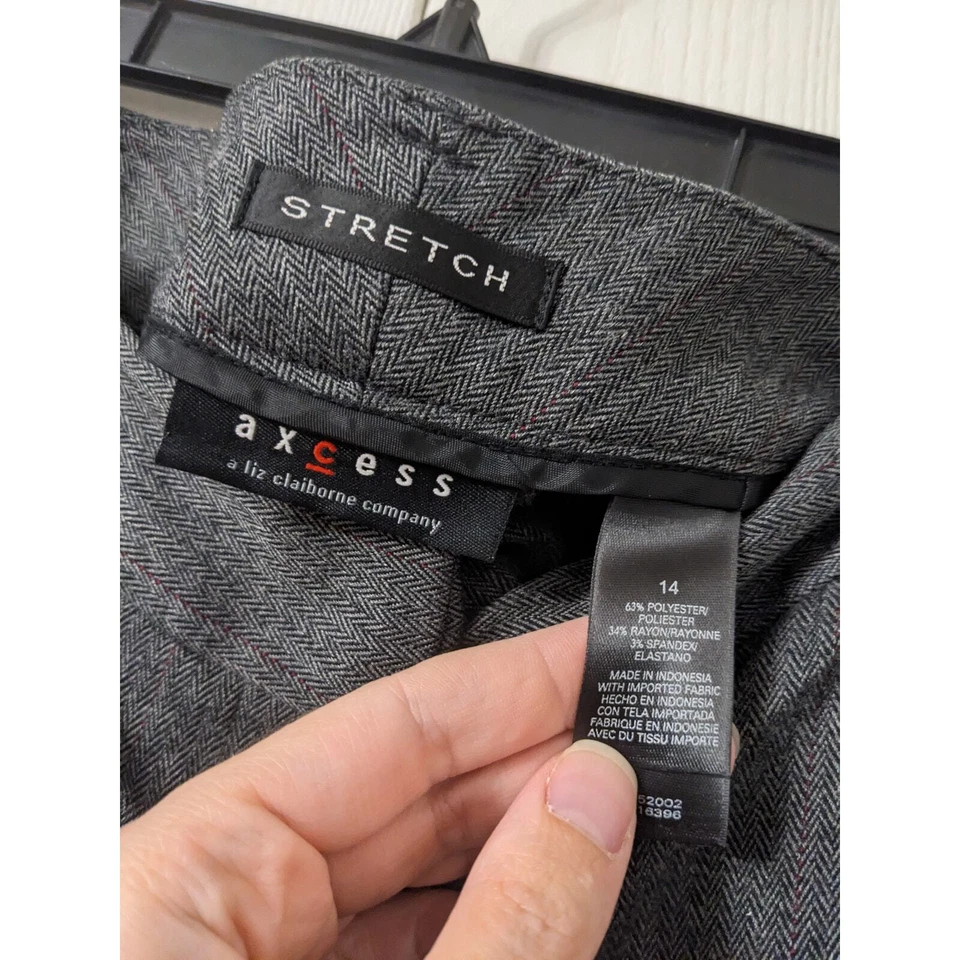 Axcess женщин черный серый эластичной высоты прямые штанины платье брюки размер 14 - Изображение 3 из 4