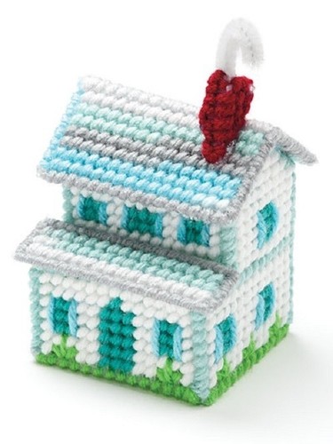 Plastic Canvas Pattern Book SUNSHINE VILLAGE ~ House, Barn, Town, Tree, Flower + - Picture 2 of 12