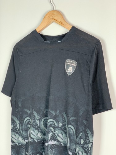 MARCELO BURLON x LAMBORGHINI Men's T-Shirt Size M Black Snake Print Logo Accent - Picture 4 of 13
