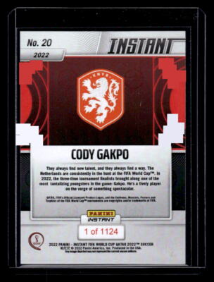 2022 Panini Instant World Cup #20 Cody Gakpo - Netherlands (PR