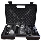 Soundlab Dynamic Vocal Microphone Kit with 3 Plastic Microphones, Leads and Carr