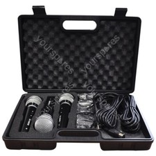 Soundlab Dynamic Vocal Microphone Kit with 3 Plastic Microphones, Leads and Carr