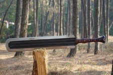 Espada de machete táctica hecha a mano personalizada | Hoja de acero al carbono de 36"" | Espada de caza