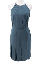 Ann Taylor Dress Womens 6 Blue Silk Sleeveless Shift Cocktail Party Career New
